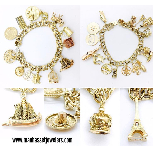 14k AROUND THE WORLD charm bracelet.